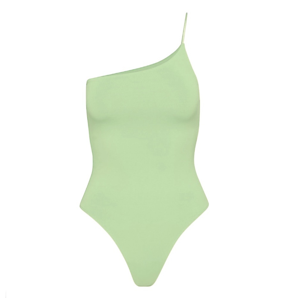 NWT Aritzia Babaton Contour One Shoulder Maxi Bodysuit in Pistachio Green